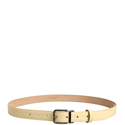 Dolce & Gabbana Men Yellow Classic Leather Metal Buckle Belt