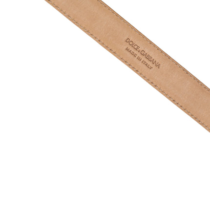 Dolce & Gabbana Men Yellow Classic Leather Metal Buckle Belt