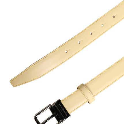 Dolce & Gabbana Men Yellow Classic Leather Metal Buckle Belt
