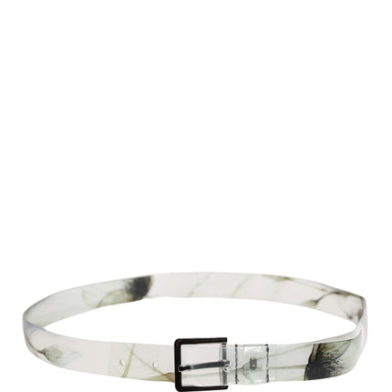 Dolce & Gabbana Men White Floral PVC Silver Metal Buckle Belt