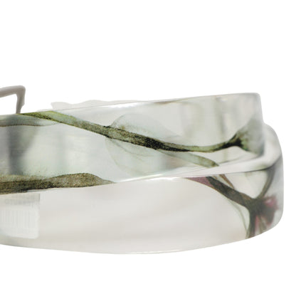 Dolce & Gabbana Men White Floral PVC Silver Metal Buckle Belt
