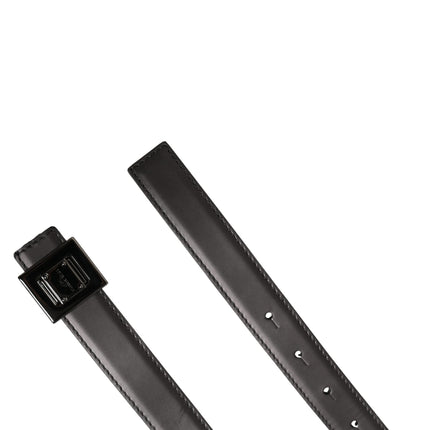 Dolce & Gabbana Men Silver Classic Leather Square Buckle Belt