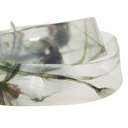 Dolce & Gabbana Men White Floral PVC Silver Metal Buckle Belt