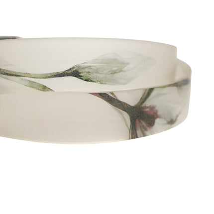 Dolce & Gabbana Men White Floral PVC Silver Metal Buckle Belt