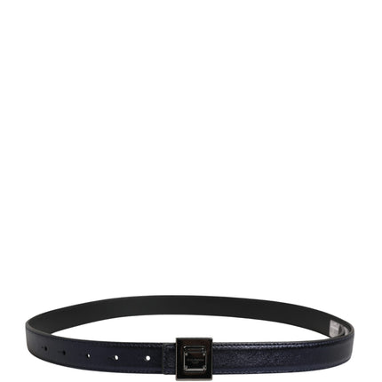 Dolce & Gabbana Men Black Classic Leather Square Buckle Belt