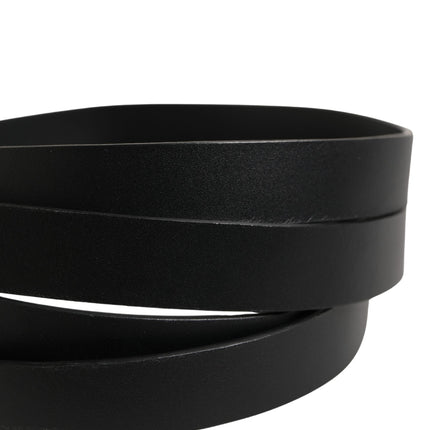 Dolce & Gabbana Black Double Strap Leather Silver Buckle Belt