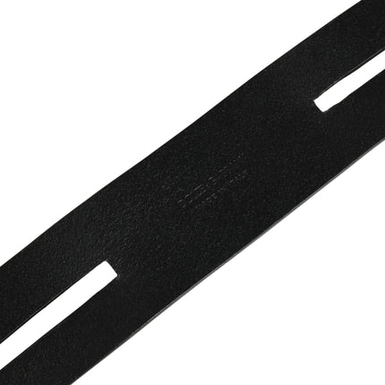 Dolce & Gabbana Black Double Strap Leather Silver Buckle Belt