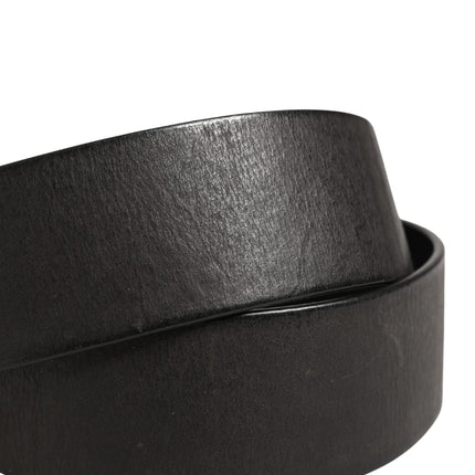 Dolce & Gabbana Men Black Classic Leather Metal Buckle Belt