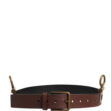 Dolce & Gabbana Men Brown Classic Leather Metal Buckle Belt