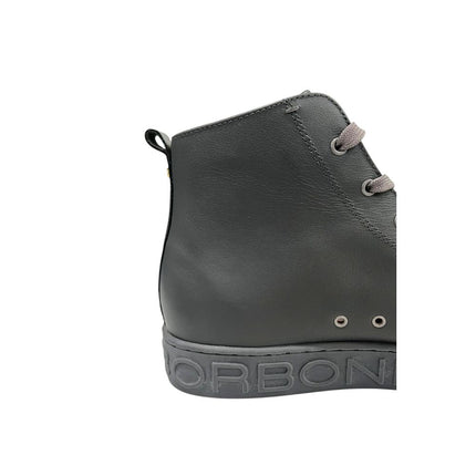 Borbonese Grey Genuine Leather Men Sneaker