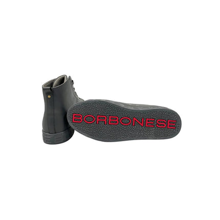 Borbonese Grey Genuine Leather Men Sneaker