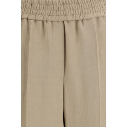 Brunello Cucinelli Beige Viscose Casual Pants