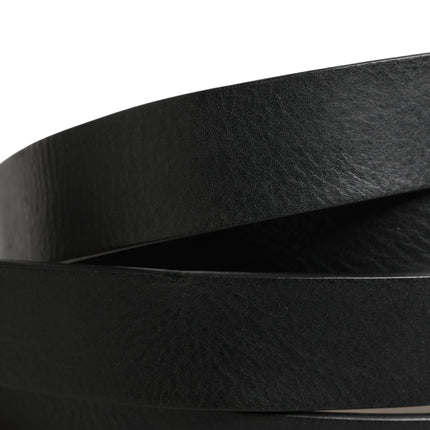Dolce & Gabbana Black Double Strap Leather Silver Buckle Belt
