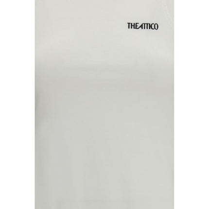 The Attico White Cotton Sleeveles T-Shirt