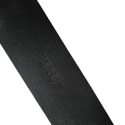 Dolce & Gabbana Men Black Classic Leather Metal Buckle Belt