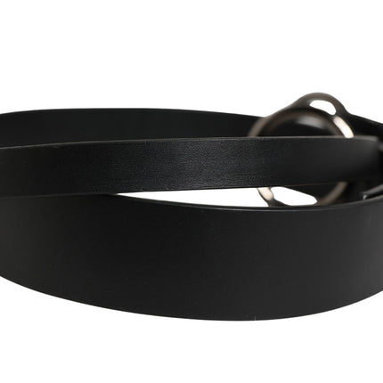 Dolce & Gabbana Men Black Calfskin Leather Metal Buckle Belt