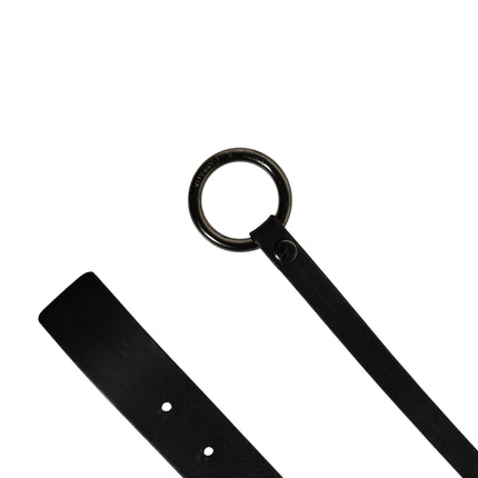 Dolce & Gabbana Men Black Calfskin Leather Metal Buckle Belt