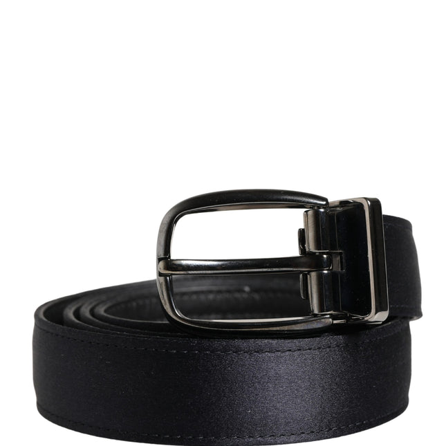 Dolce & Gabbana Men Black Classic Viscose Metal Buckle Belt