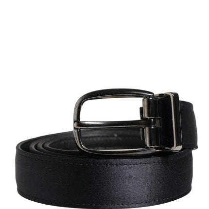 Dolce & Gabbana Men Black Classic Viscose Metal Buckle Belt