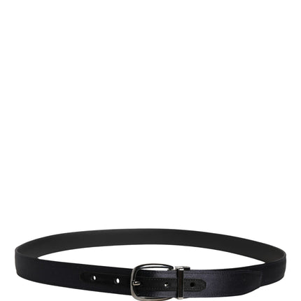 Dolce & Gabbana Men Black Classic Viscose Metal Buckle Belt