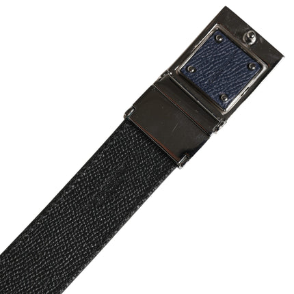 Dolce & Gabbana Men Blue Calfskin Leather Square Buckle Belt