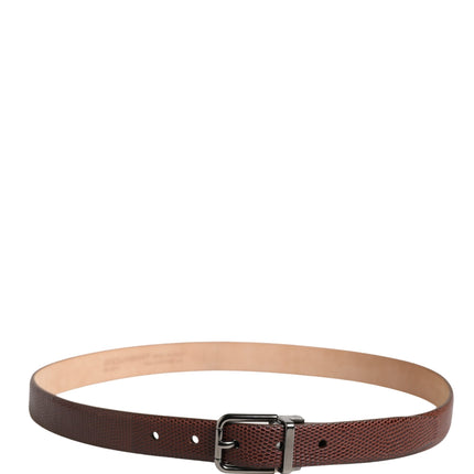 Dolce & Gabbana Men Brown Goatskin Leather Metal Buckle Belt