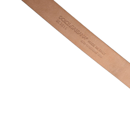 Dolce & Gabbana Men Brown Goatskin Leather Metal Buckle Belt