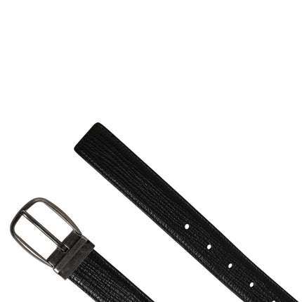 Dolce & Gabbana Men Black Classic Leather Metal Buckle Belt