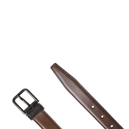 Dolce & Gabbana Men Brown Classic Leather Metal Buckle Belt