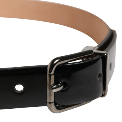 Dolce & Gabbana Men Black Classic Leather Metal Buckle Belt