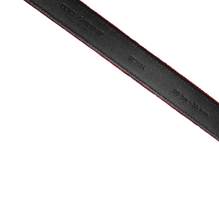 Dolce & Gabbana Men Burgundy Velvet Cotton Metal Buckle Belt