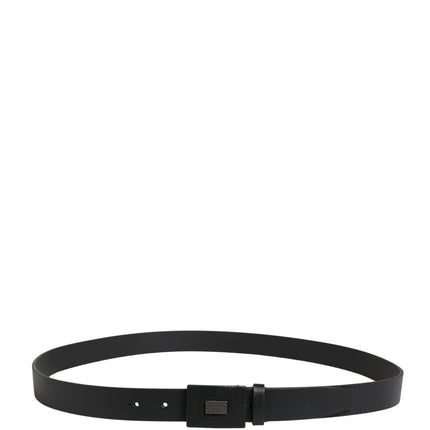 Dolce & Gabbana Men Black Calfskin Leather Square Buckle Belt
