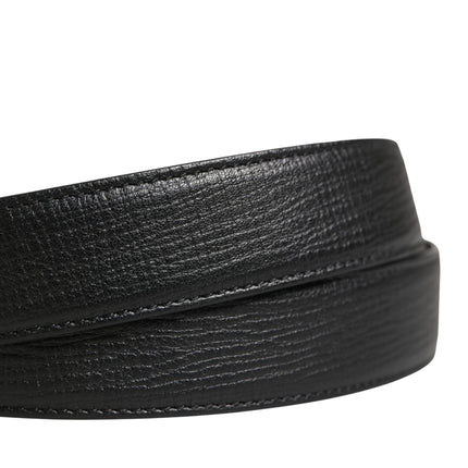 Dolce & Gabbana Men Black Classic Leather Metal Buckle Belt