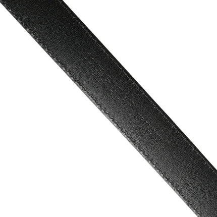 Dolce & Gabbana Men Black Calf Leather Logo Metal Buckle Belt