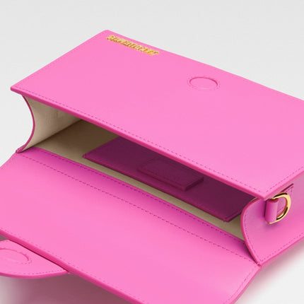 Jacquemus Neon Pink Leather Le Grand Bambino Handbag