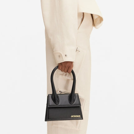 Jacquemus Black  leather Le Chiquito moyen bag