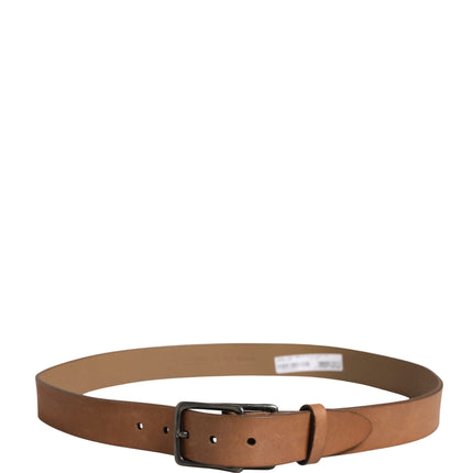 Dolce & Gabbana Men Brown Leather Classic Metal Buckle Belt