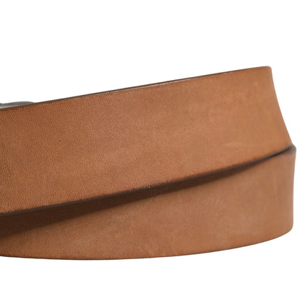 Dolce & Gabbana Men Brown Leather Classic Metal Buckle Belt