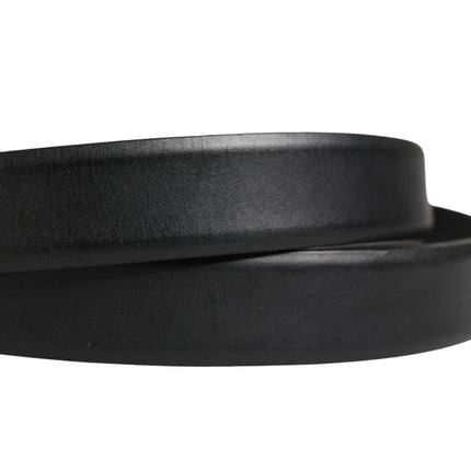 Dolce & Gabbana Men Black Classic Leather Metal Buckle Belt