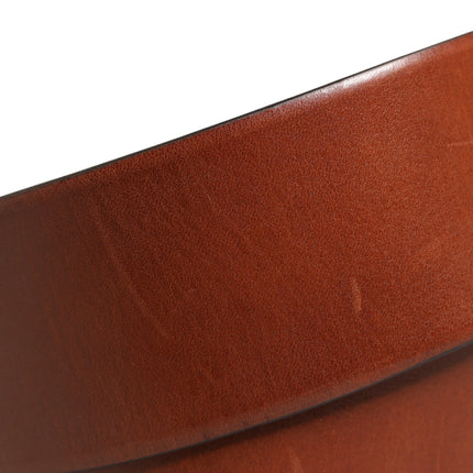 Dolce & Gabbana Men Brown Leather Wide Waist Metal Round Buckle Belt