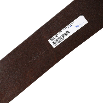 Dolce & Gabbana Brown Leather Wide Waist Metal Round Belt