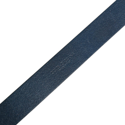Dolce & Gabbana Men Blue Calf Leather Logo Metal Buckle Belt