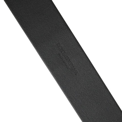 Dolce & Gabbana Men Black Classic Leather Metal Buckle Belt