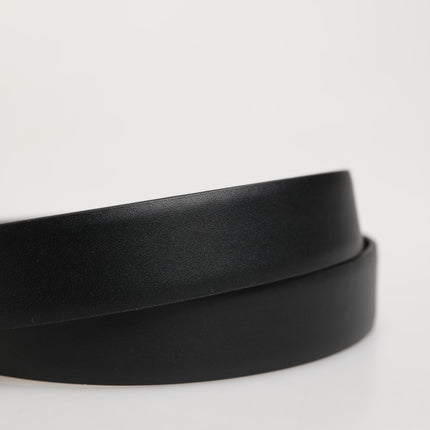 Dolce & Gabbana Men Black Classic Leather Metal Buckle Belt