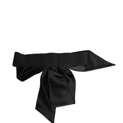 Dolce & Gabbana Black Silk Satin Sash Wide Waist Women Belt