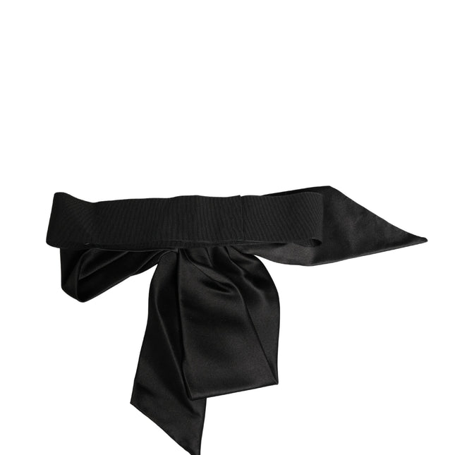 Dolce & Gabbana Black Silk Satin Sash Wide Waist Women Belt