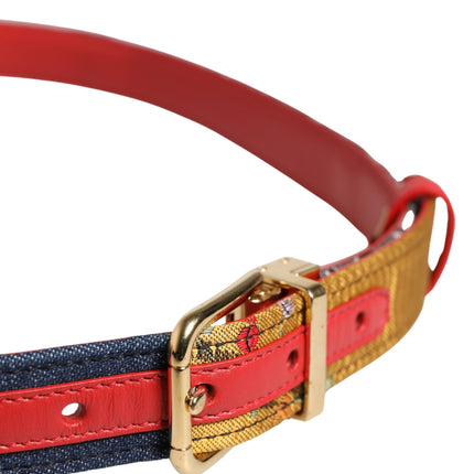 Dolce & Gabbana Multicolor Floral Jacquard Metal Buckle Belt