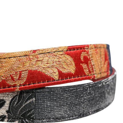 Dolce & Gabbana Multicolor Floral Jacquard Metal Buckle Belt