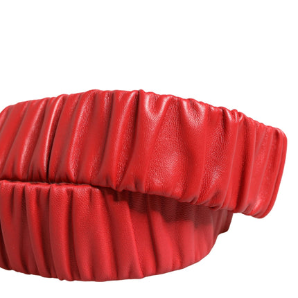 Dolce & Gabbana Red Leather Gold Heart Metal Buckle Belt