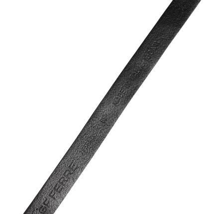GF Ferre Black Leather Thin Gold Metal Brass Buckle Waist Belt